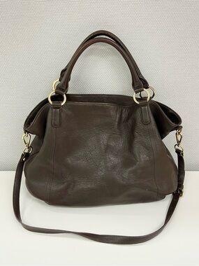 G.I.L.I Brown Leather Top Handle Shoulder Bag
